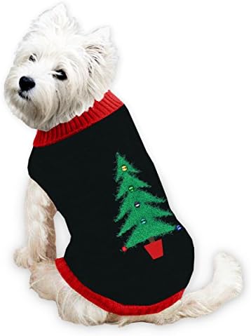 Lisa International LED Light Up Holiday Dog Tree Sweater, Medium, Black