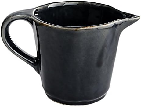 Thyme Ceramic Pitcher or Jug or Pourer, Black, 450ml