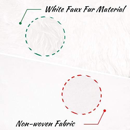 Seniny Faux Fur Christmas Tree Skirt 48 Inches, White Christmas Tree