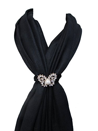 C-More Elegant Pashmina Silk Blend Soft Wrap Scarf Shawl For Women -30+ Solid Colors (Off White)