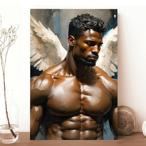 HMLZSJ Nude Muscle Male Torso Portrait Art Gay