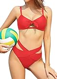 SHEKINI Women's Cutout Bikini Set Tie Bowknot Front