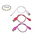 YGDZ 3Pcs Different Color Replacement USB Charger Charging Cable for Fitbit Charge HR Band Wireless Activity Bracelet,Purple,White,Red