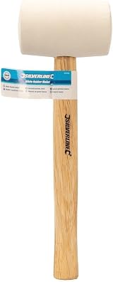 Silverline White Rubber Mallet 32 oz 907 g Semi-Hard Solid Head view 4