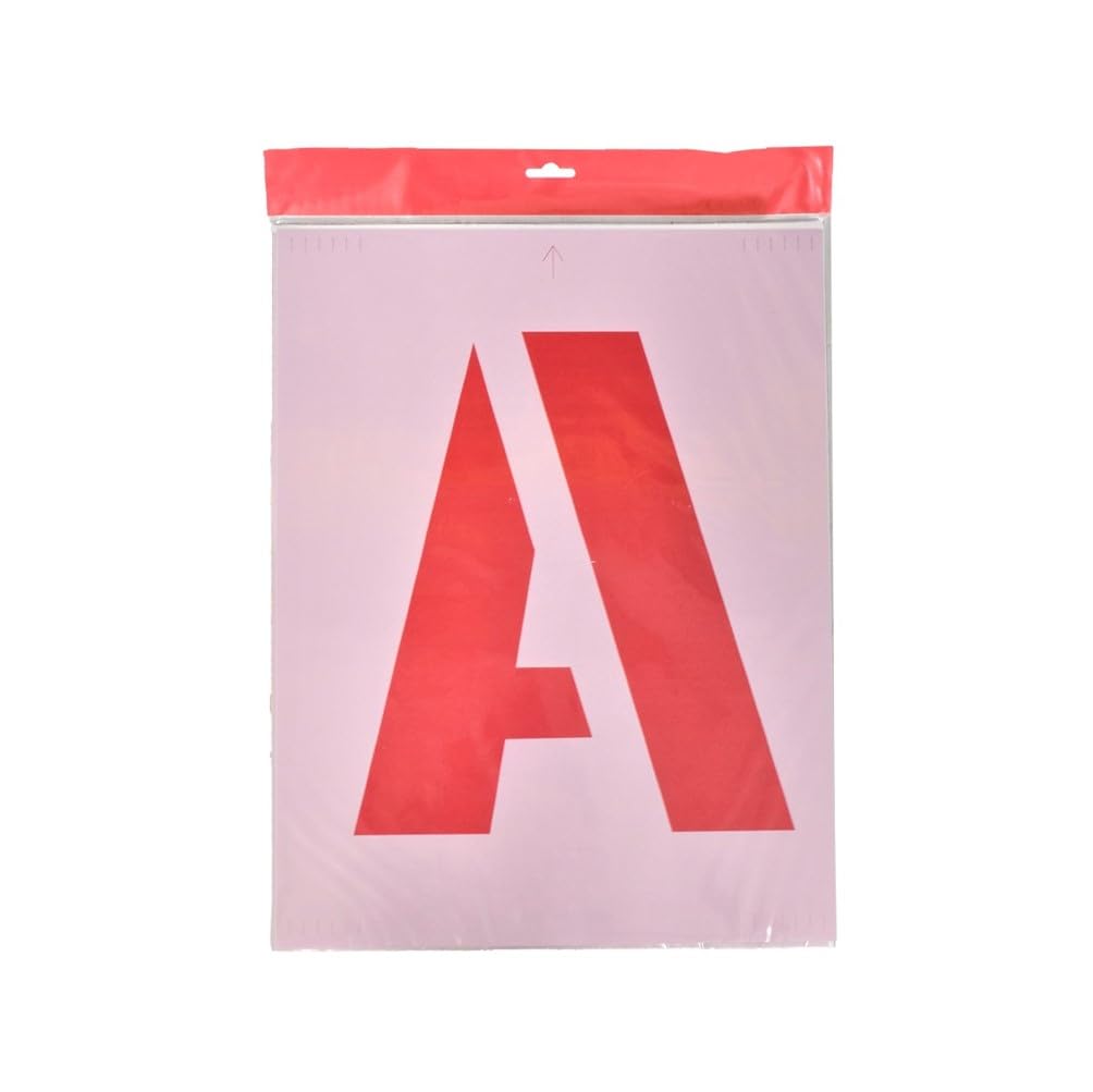 A-Z Letter Stencil Kit - 250mm Character Height, Flexible Scratch-Resistant Polyester, Spacer Marks for Easy Alignment, Reusable for Signage, Craft & DIY Projects