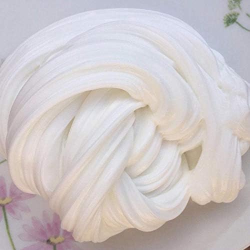 DIY Jumbo Fluffy Floam Slime, Slime Fluffy Mud Children Soft Sludge Toy Squeeze Stretch Stress Relief Toy Plasticine Kit for Kids and Adults, Super Soft and Non-Sticky (3-White)