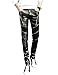 Moonwalk Men's Faux PU Leather Skinny Slim Fit Straight Leg Metallic Biker Pants Black