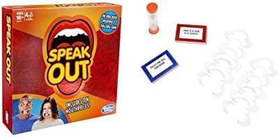 Speak Out Game Hilarious Fun for Family And Friends, Includes 10 mouthpieces, 200 Double-sided Cards, Timer, and Instructions