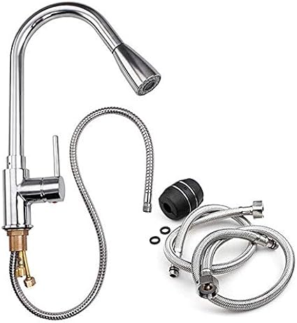 Kitchen Faucets Silver Faucets Single Handle Pull Out Tap Hole