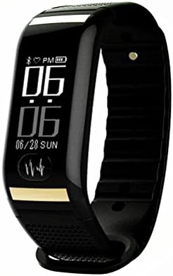 suumsuun Fitness Tracker with Heart Rate Monitor; EKG Monitor, Blood Pressure Watch, Heart Rate Alarm, Sleep Monitor, Pedometer; IP68 Waterproof, for Women, Men (black)