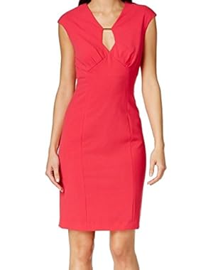 Women's Hardware Keyhole Sheath Dress Pink 14