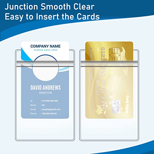 Fushing Pack of 100 Clear Plastic Vertical Badge Holders, Name Tag