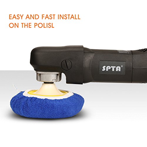 SPTA Car Polisher Pad Soft Microfiber Polishing Buffing Pad Cover For 5" And 6