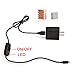 Gowoops 5V 2.5A Power Adapter (UL Listed) + Micro USB Cable with On Off Switch & LED + Heat Sinks for Raspberry Pi 3 Model B