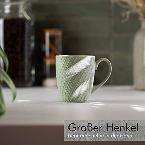 KIVY Tassen Set 6er x 400ml - GroÃe Kaffeetassen Set 6er - Kaffeetasse groà - Teetassen Set - Kaffee Tassen Sets - Kaffeebecher Keramik Becher Bunt - Bechersets - Kaffeepott Modern - Kaffeehäferl – Bild 3