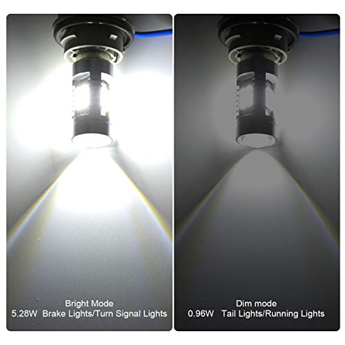 YITAMOTOR 1157 LED Bulb White for Brake/Tail/Reverse Light, BAY15D 2357 2057 7528 LED Replacement Bulb for Vehicle/Motorcycle/Trailer/Tractor/Camper/RV, 12V-24V, 2-Pack