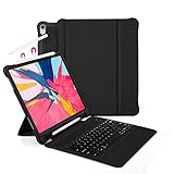 Vivefox Keyboard Case for iPad Pro 12.9 2018 - Detachable Wireless Keyboard + Fully Protection Shockproof Back Case, with Pencil Holder, Auto Wake/Sleep Feature Compatible iPad Pro 12.9 inch (Black)