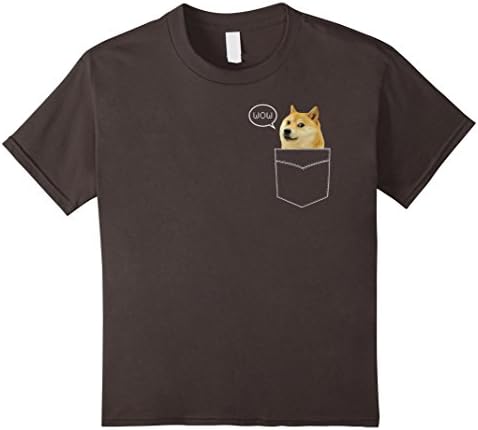 unisex-child Pocket Doge T Shirt | Shiba Inu Such Wow Dank Pixel Meme Tee 4 Asphalt