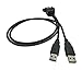 CERRXIAN LEMENG Dual USB 2.0 Male to Female Extension Cable 50cm with Screw Panel Mount Holes