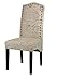 Cortesi Home Miller Dining Chair in Beige Script Fabric (Set of 2), Beige