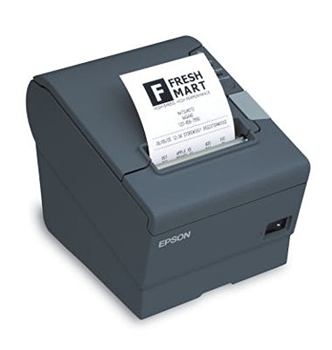 Epson C31CD52A9972 Series TM-T20II Front Loading Thermal Receipt Printer, MPOS, Serial Interface, PS-180 Included, Energy Star Compliant, Dark Gray