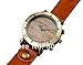 Retro Style Unique Design Music Staff Men Women's Vintage Watch PU Leather Band - Brown