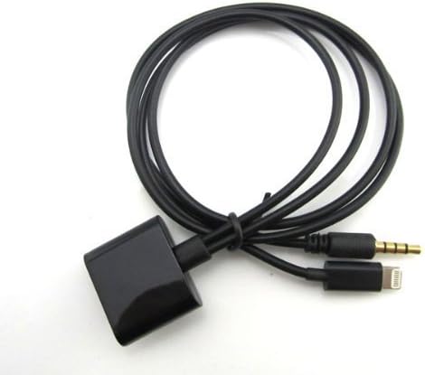 AMZ Wholesale 30-Pin to 8-Pin Cable Adapter Converter with 3.5mm Audio Connector, Black