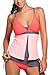 Chase Secret Womens Summer Colorblock Tankini Top and Bottom Set Swimsuit