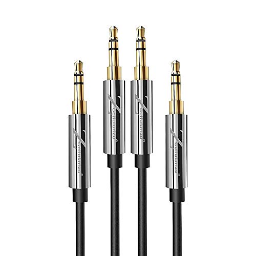 AUX Cable for Car Stereos [2-Pack] [4ft/1.2M - 24K Gold Plated, Hi-Fi Sound Quality] 3.5mm Auxiliary Audio Cord Compatible with Headphones, iPods, iPhones, iPads