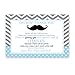 15 Mustache Thank You Cards with Grey Envelopes Stationery for Boys Baby Shower Dapper Chevron Stripes