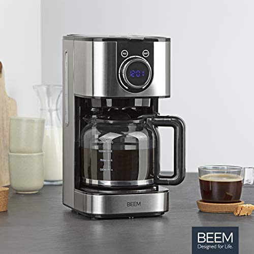 BEEM RESH-AROMA-SWITCH Filterkaffeemaschine - Glas | Edelstahl | 1,25 l Glaskanne | Stylisches Bedienrad | 24h-Timer… – Bild 6