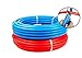 1/2-Inch Pex Tubing Combo - 100' Blue 100 Feet Red Flexible Tubing - 200 Feet of Water Polyethylene Tube Pipes - Non-Barrier Flexible Flow Coil Pipe - PEX-B 1/2
