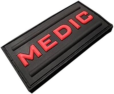 Medic Rubber 3d Pvc Paramedic Emt Ems Tactical Morale Black Ops Red Patch