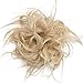 SEGO Tousled Updo Messy Bun Hair Piece Scrunchies Synthetic Wavy Bun Extensions Rubber Band Elastic Scrunchie Chignon Instant Ponytail Hairpiece for Women -Mixed Bleach Blonde