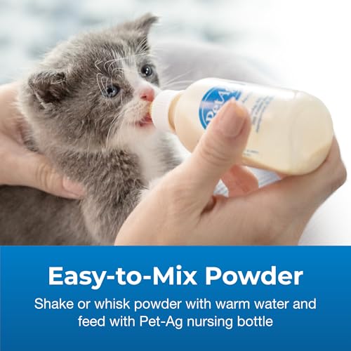 PetAg KMR Kitten Milk Replacer Powder - 12 oz - Powdered Kitten Formula with Prebiotics, Probiotics & Vitamins for Kittens Newborn to 6 Weeks Old - Easy to Digest