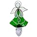 BANBERRY DESIGNS Irish Nightlight - Stained Glass Angel Night Light with Green Shamrock Charm - St. Patrick's Day Lighted Decoration