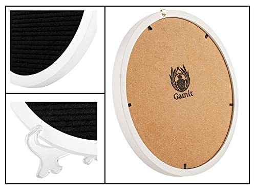 G GAMIT Round Felt Letter Board Message Sign - 10x10 inches Message Board with 465 Changeable White&Golden Letters,Numbers,Cursive Words and Stand for Party,Baby Announcement,Wedding,Pregnancy,Wall&Tabletop Decor (Black)