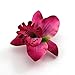Fashion Wedding Bridal Flower Fabric Dendrobium Orchid Hair Clip Brooch Barrette Hot Pink