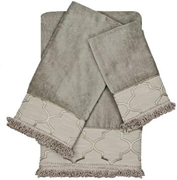 Austin Horn En Vogue En'Vogue Ascot Grey Loop 3-Piece Decorative Embellished Towel Set