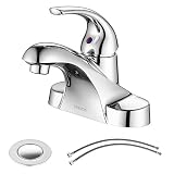 PARLOS Single Handle Centerset Bathroom Sink Faucet with Drain Assembly and cUPC Faucet Supply Lines, Lead-free, Chrome 13433