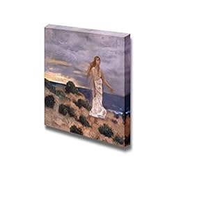 Woman on The Beach by Pierre C. Puvis de Chavannes - Canvas Print Wall Art Famous Painting Reproduction - 12" x 12"