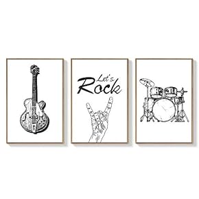 3 Piece Framed Canvas Wall Art for Living Room, Bedroom Instrument Canvas Prints for Home Decoration - 16"x24"x3 Panels