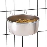 Pro Select Stainless Steel Hanging Pet Cage Bowl, 64-Ounce