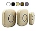 SadoTech Wireless Doorbells for Home, Apartments, Businesses, Classrooms, etc. - 1 Door Bell Ringer & 2 Plug-In Chime Receiver, Battery Operated, Easy-to-Use, Wireless Doorbell w/LED Flash, Beige