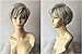 DEYSSNE Women's Short Fluffy Sliver Grey Heat Resistant Synthetic Wig for Mom Grandma