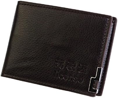 Rukiwa Slim Thin PU Leather Credit Card ID Mini Wallet Holder Bifold Driver's License Safe (Brown)