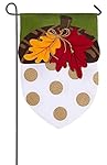 Evergreen Burlap Acorn Glitter Accented Garden Flag, 12.5 x 18 inches