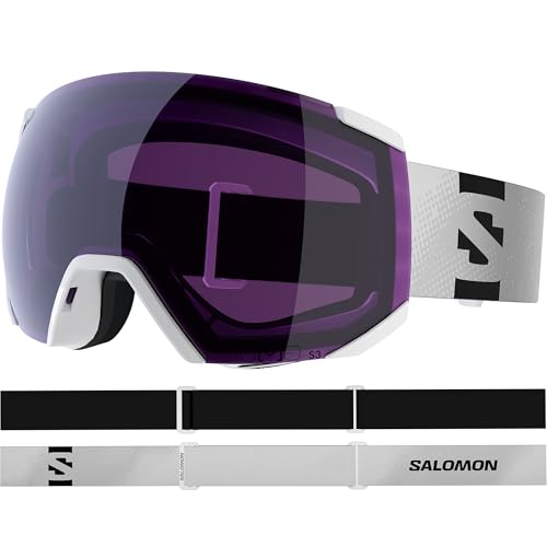 Salomon RADIUM SIGMA Goggles, Unisex Anti-Fog Ski Goggles for Trail Running and Mountain Adventures, White/SB