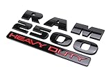 (2) Glossy Black Finish Side Door 3D Letters/Emblem For Dodge RAM 2500 Heavy Duty