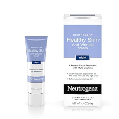 Neutrogena Healthy Skin Anti Wrinkle Retinol Cream with Vitamin E and Vitamin B5 – Night Moisturizer with Retinol, Vitamin E, Vitamin B5, Glycerin, 1.4 oz